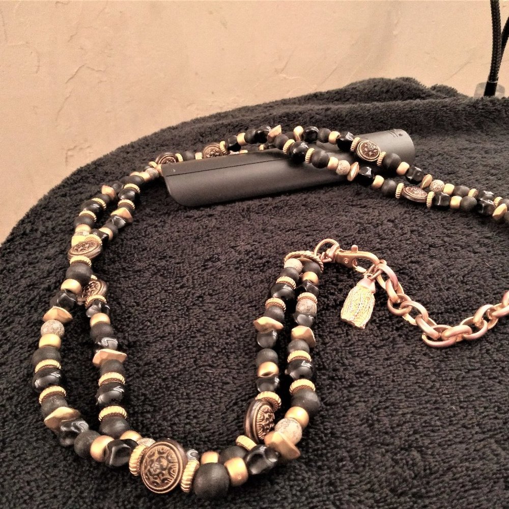 Korean EXP Beaded balls gold tones and brass tones galor 30 plus inch belt